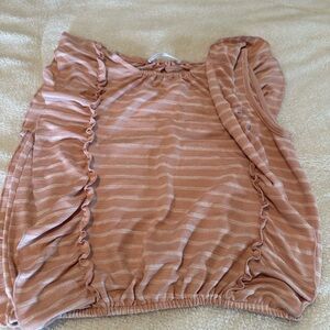 Trend Blossoms Peach and White Blouse